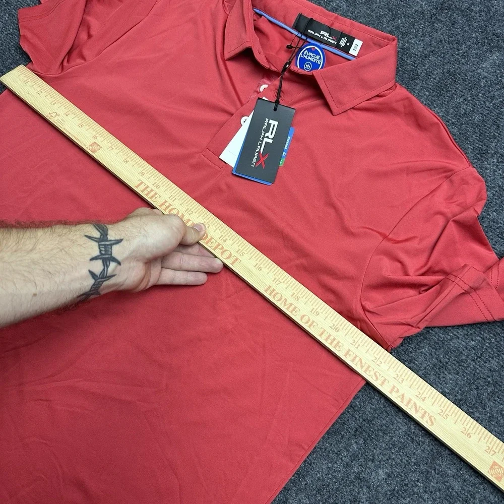 NWT Ralph Lauren RLX Golf Performance Polo Shirt Spring Red Mens M Wicking 5/15